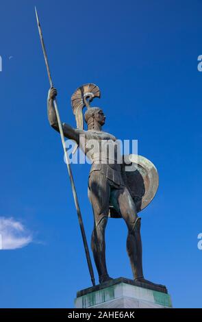 Statue of Achilles in the gardens of Achilleion Palace, Gastouri, Corfu, Greece Stock Photo