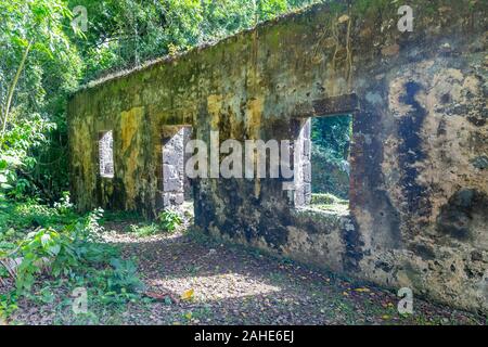 Empress Josephine's Birthplace with ruins of sugar mill it Trois Ilets, Martinique, France