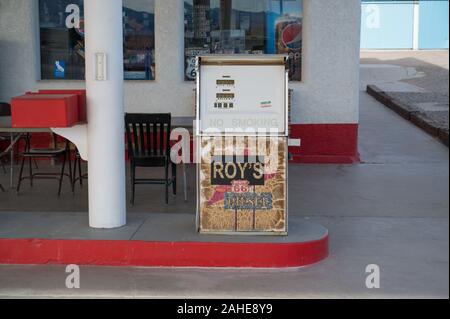 Diesel pump at service station Roy's on route 66 in California Stock Photo