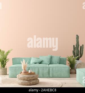 Ultra modern interior background, Mexican style, 3D render Stock Photo