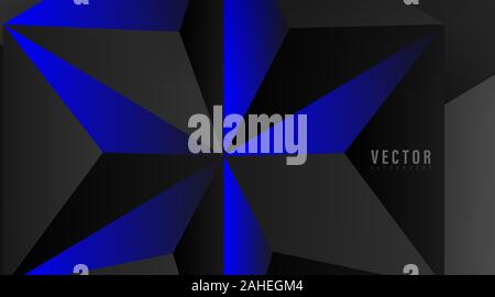 Abstract geometric vector background. shape stripe, and triangle with color gradient ,blue , gray, and black . Vector Illustration For Wallpaper Stock Vector