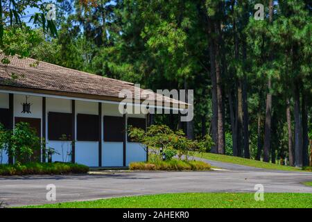 Wooden house at the garden of Chinese Park in Singapore. Stock Photo