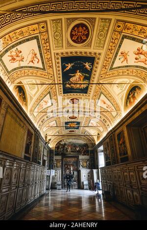 Rome, Italy - Oct 16, 2018. People visit Vatican Museums. The Museums had more 6 million visitors in 2017, making them the 4th-most-visited art museum Stock Photo