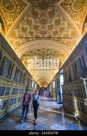 Rome, Italy - Oct 16, 2018. People visit Vatican Museums. The Museums had more 6 million visitors in 2017, making them the 4th-most-visited art museum Stock Photo