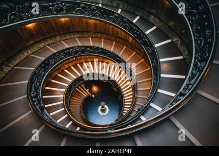 Vatican - Oct 16, 2018. Bramante Staircase in Vatican Museums. The double helix staircase is the famous travel destination of Vatican and Roma. Stock Photo