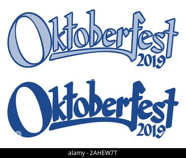 blue and white header with text Oktoberfest 2019 Stock Vector