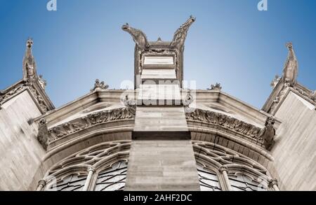 Gargoyles on the roof of the Sainte-Chapel in Paris. France Stock Photo