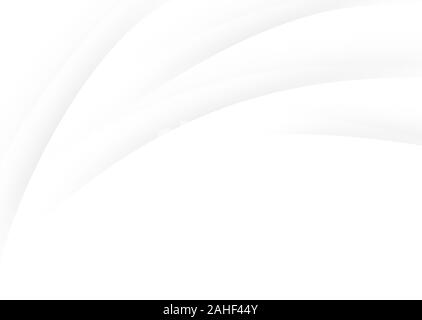 Abstract, simple and modern light gray wavy lines on white background with copy space. High resolution template. Stock Photo