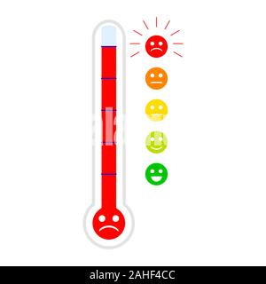 Level pain measurement. Vector pain rating, health meter ache, illness chart with smile illustration Stock Vector