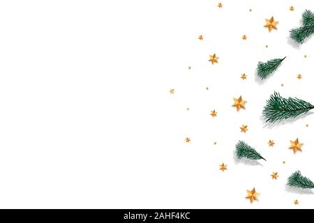 Holiday's Decorated Christmas tree on white backgrounds Stock Photo