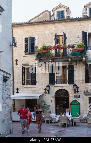 Pjaca Gospe od Anđela in the old town, Kotor, Montenegro Stock Photo