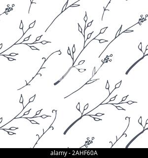 Hand Drawn Seamless Background With Floral Ornaments Stock Vector