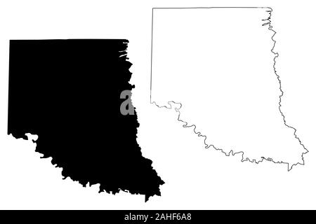 Sevier County, Arkansas (U.S. county, United States of America,USA, U.S., US) map vector illustration, scribble sketch Sevier map Stock Vector