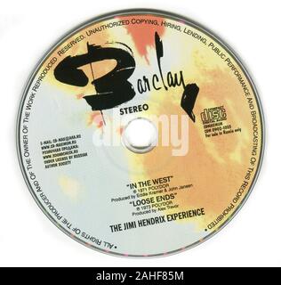 CD: The Jimi Hendrix Experience 'IN THE WEST' and 'LOOSE ENDS', released on POLYDOR. Stock Photo