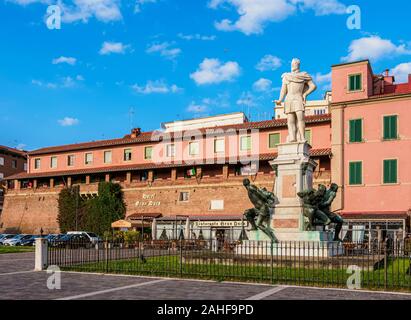 Monumento dei Quattro Mori, Monument of the Four Moors, Livorno, Tuscany, Italy Stock Photo