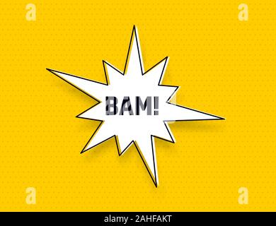 Bam speech bubble banner pop art memphis style Stock Vector