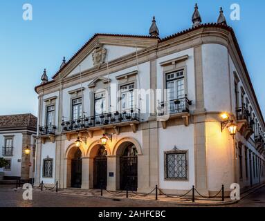 City Hall at dusk, Faro, Algarve, Portugal Stock Photo