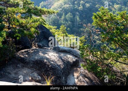 Yasaburoudake mountain near Shosenkyo gorge Stock Photo