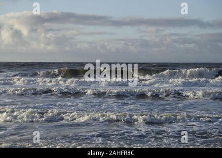 Big waves in the North Sea in the Netherlands Stock Photo