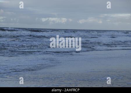 Big waves in the North Sea in the Netherlands Stock Photo