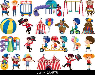 Large set of isolated objects of circus illustration Stock Vector Image ...