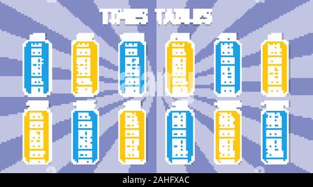Times tables template on colorful background illustration Stock Vector ...