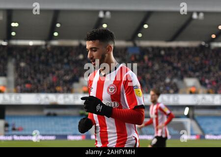 London, UK. 29th Dec, 2019. Said Benrahma of Brendford during the Sky Bet Championship match between Millwall and Brentford at The Den, London on Sunday 29th December 2019. (Credit: Ivan Yordanov | MI News) Credit: MI News & Sport /Ģ����ý Live News Stock Photo