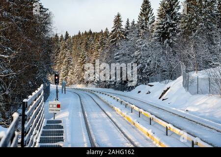 Oslo, Norway - Frognerseteren station in winter Stock Photo