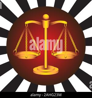 Zodiac sign Libra gold on an isolated background. Vector image Stock Vector