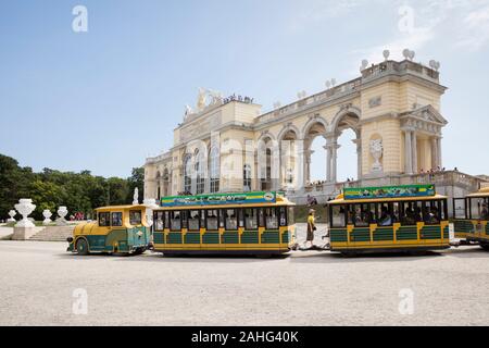Tourist train, Gloriette, Schönbrunn Palace, Vienna, Austria, Europe Stock Photo