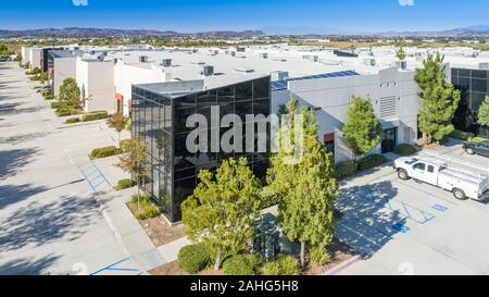 Aerial View Of Industrial Commerce Office Buildings. Stock Photo