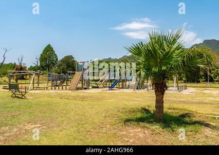 Islamabad Japanese Children Park Picturesque Breathtaking View of Playground on a Sunny Blue Sky Day Stock Photo