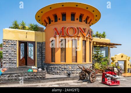 Islamabad The Monal Restaurant at Margalla Hills Picturesque View on a Sunny Blue Sky Day Stock Photo