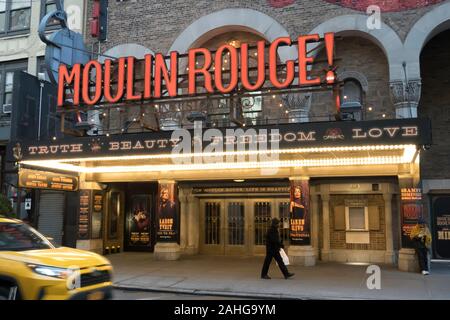 "Moulin Rouge!" Musical Marquee At The Al Hirschfeld Theatre In New ...