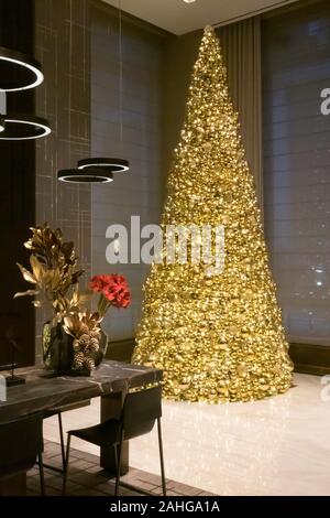 The Four Seasons Downtown Hotel decorates for the holiday season, New York City, USA Stock Photo