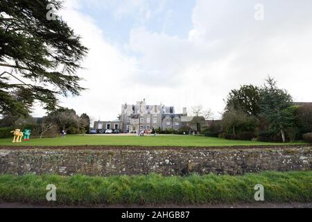 View of the front of the large manor house owned by Brexit and Leave campaigner Arron Banks in South Gloucestershire near Thornbury Stock Photo