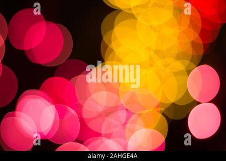 Bokeh effect on colorful lights for Dasara Festival at night in Mysore, India Stock Photo