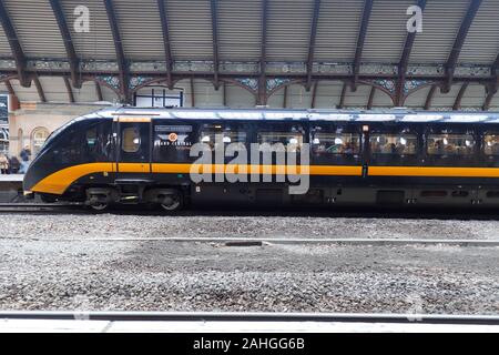 A Grand Central class 180 named William Shakespeare in York railway station. Stock Photo