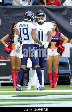 Tennessee Titans wide receiver Tajae Sharpe #19 during an NFL football game  between the Buffalo Bills and the Tennessee Titans, Sunday, Oct. 6, 2019 in  Nashville, Tenn. (Photo by Michael Zito/AP Images