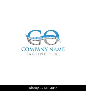 GO letter Type Logo Design vector Template. Abstract Letter GO logo Design Stock Vector