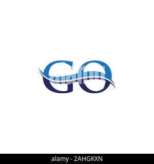 GO letter Type Logo Design vector Template. Abstract Letter GO logo Design Stock Vector