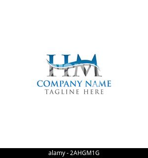 HM letter Type Logo Design vector Template. Abstract Letter HM logo Design Stock Vector