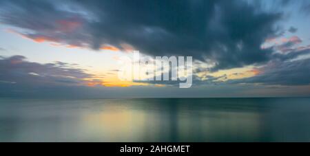 Sunset over Gulf of Mexico from Caspersen Beach in Venice Florida Stock Photo