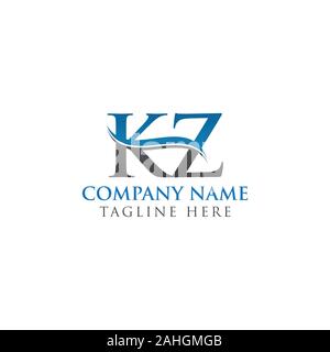 Initial KZ letter Logo Design vector Template. Abstract Letter KZ logo Design Stock Vector