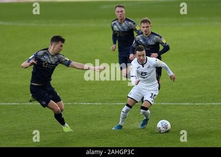 Swansea, UK. 29th Dec, 2019. Bersant Celina of Swansea city (10) in action. EFL Skybet championship match, Swansea city v Barnsley at the Liberty Stadium in Swansea, South Wales on Sunday 29th December 2019. this image may only be used for Editorial purposes. Editorial use only, license required for commercial use. No use in betting, games or a single club/league/player publications. pic by Andrew Orchard/Andrew Orchard sports photography/Alamy Live news Credit: Andrew Orchard sports photography/Alamy Live News Stock Photo