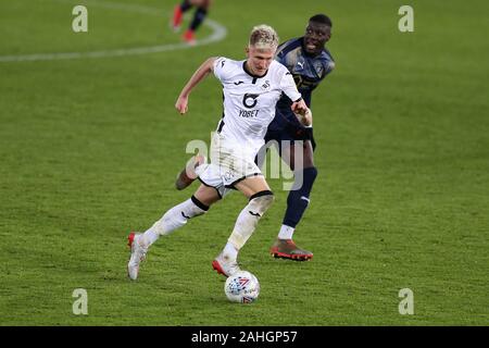 Swansea, UK. 29th Dec, 2019. Sam Surridge of Swansea city in action.EFL Skybet championship match, Swansea city v Barnsley at the Liberty Stadium in Swansea, South Wales on Sunday 29th December 2019. this image may only be used for Editorial purposes. Editorial use only, license required for commercial use. No use in betting, games or a single club/league/player publications. pic by Andrew Orchard/Andrew Orchard sports photography/Alamy Live news Credit: Andrew Orchard sports photography/Alamy Live News Stock Photo