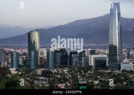 View of the financial center of Santiago de Chile Stock Photo