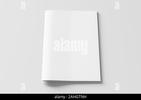 Blank brochure or booklet cover mock up on white. Isolated with clipping path around brochure. Front view. 3d illustratuion Stock Photo