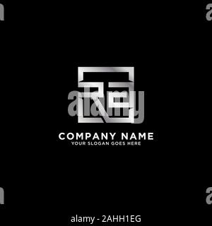 RA Square logo designs, modern logo template Stock Vector