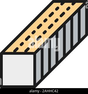Vector nail file, manicure buffer flat color line icon. Stock Vector